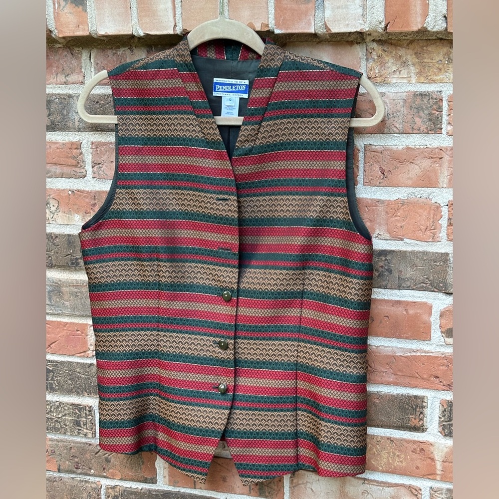 Pendleton Holiday Vest. Fully Lined, Button Front… - image 1